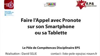 PDC Faire l'appel avec Pronote de son Smartphone ou sa tablette