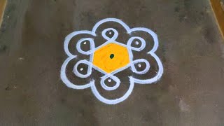 Aani madham colour kolam designs|3 dots pandaga muggulu|color rangoli designs|flower kolam|poo kolam