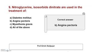 MCQs of drugs acting on cardiovascular system II MCQs of Pharmacology: Par: 10 II D.Pharm II MSBTE