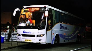 ApsRtc Garuda plus going to bus stand with a small accident with stupid truck driver