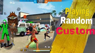 playing Random custom in free fire with full power