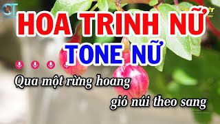 Karaoke Hoa Trinh Nữ Tone Nữ  ( C ) Nhạc Sống Mới || Karaoke Tuấn Kiệt