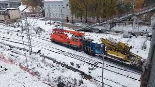 Первый снег в Москве. Вечернее Ленинградское направление, МЦД 3.