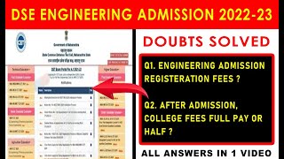 DSE ENGINEERING 2022 ADMISSION TOTAL FEES | DIRECT SECOND YEAR ENGINEERING ADMISSION PROCESS [HINDI]