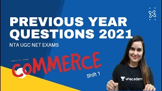 Previous Year Questions 2021 |Commerce -5 | NET JRF Exams | Niharika Bhagtani