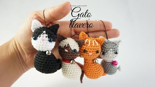 Gato llavero amigurumi