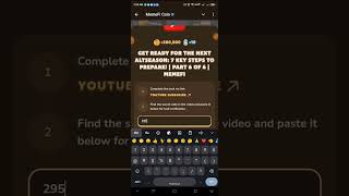 Get Ready for the Next Altseason: 7 Key Steps to Prepare! | Part 6 of 6 | Memefi Youtube Video Code