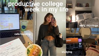 productive college week in my life | study vlog | cafe hopping, early mornings, slice of life