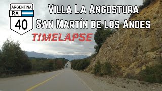 TIMELAPSE Drive: VILLA LA ANGOSTURA to SAN MARTÍN DE LOS ANDES on RN40