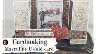 U-fold card in Masculine style - Maja Designs paper Bohemian Harmony