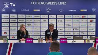 Pressekonferenz nach FC Blau-Weiß Linz vs. SK Sturm Graz