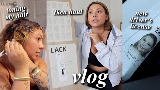 Toning my hair at home, getting my NC license, salon suite decor haul & more // vlog