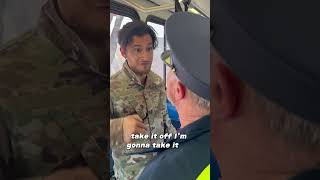 Rude man gets kicked off the bus for impersonating military #military #bus #shorts #explore #veteran