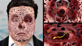 ASMR Remove Parasitic & Large pustules on Face | Severely Injured Animation