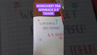 Worksheet pra membaca usia 4 - 5 tahun #shorts #pramembaca #belajarmembaca #sukukata #idebelajar