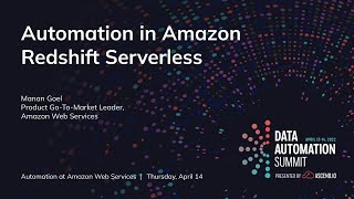 Automation in Amazon Redshift Serverless with Manan Goel of AWS