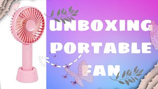 portable fan unboxing || unboxing portable mini fan @glampearl_.