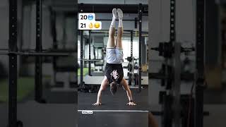 20 hspu, close to 21 👌😏 #handstand #gym #fitness #workout #gym #training #shorts #shortvideo #abs