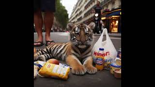 Tiny Tiger near Eiffel Tower in Paris @TinyTigerTravel