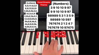 Good Omens Theme piano tutorial (letters and numbers)