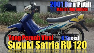 ASLI BIRU PUTIH 6 SPEED SATRIA RU 120 TAHUN 2001 LUMBA LUMBA 🐬