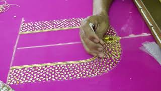 making of Kundan work with Jardosi on blouse