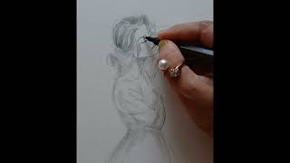 Pencil shading drawing//pencil shading of a girl//pencil sketch