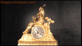 Early Antique French Ormolu Clock Musician Silk Suspension 2956