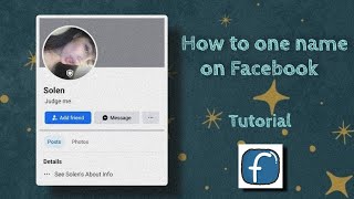 How to one name on Facebook || Tutorial || 2024 || New way #onename