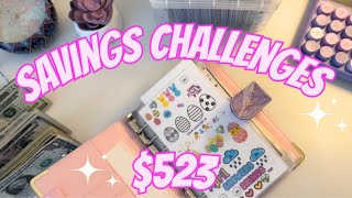 SAVINGS CHALLENGES | $523 | #money #cash #budget #budgeting #cashstuffing #finances #2024 #goals