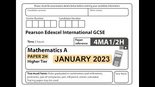 IGCSE Mathematics January 2023 - 4MA1/2H