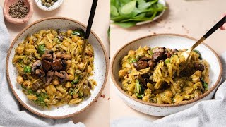 Creamy Orzo with Pesto & Chickpeas | One Pot & Vegetarian #shorts