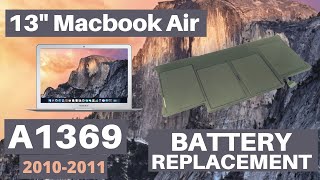 13" Macbook Air A1369 2010 and 2011 Battery Replacement Installation