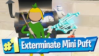 Exterminate Mini-Pufts with a Pickaxe in Sludgy Swamp, Lazy Lake or Retail Row Location - Fortnite