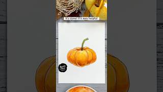 How to Draw a Pumpkin 🍁🌳  | Tutorial for Watercolor Sketching Beginners