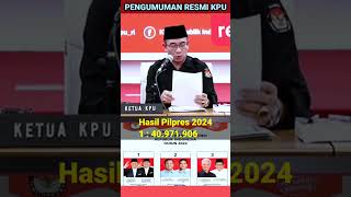 Pengumuman Resmi KPU Pilpres 2024. Prabowo Gibran menang 1 putaran?