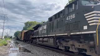 2 Norfolk Southern trains at Beaumont Garden Crossing in Lexington, KY 8/2/24