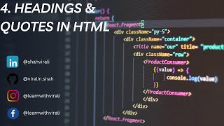 Day 4: Exploring Headings, Quotations, Superscript, and Subscript in HTML