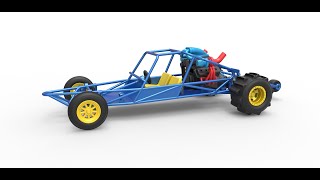 3D printable Sand drag Rail buggy Scale 1:25 3D model view