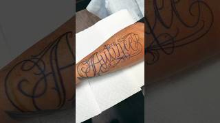 LETTERING TATTOO FREEHAND using ​@bigwasp.official