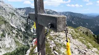 Beautiful panoramic view of Hochschwab alps from Buchbergkogel, Styria, Austria (4K)