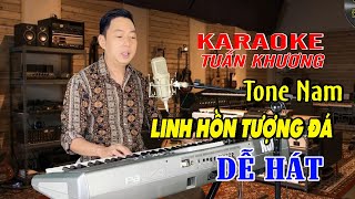 KARAOKE Linh Hồn Tượng Đá I Tuấn Khương I Nhạc Sống Tone Nam Dễ Hát