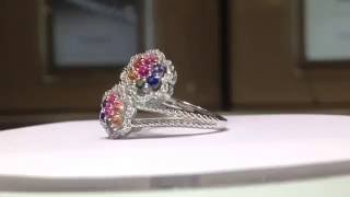 1.50 Carat Rainbow Sapphire Ring in 925 Sterling Silver