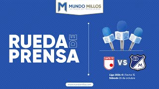 Rueda de prensa Millonarios posterior al clásico 316 (Santa Fe 0-1 Millonarios) fecha 15 clausura