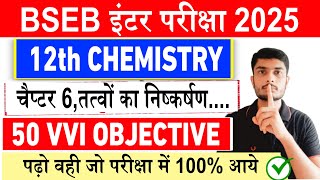 Bihar board 12th Chemistry Chapter 6 VVi Objective | Class 12th Exam 2025 Chemistry VVi Objective