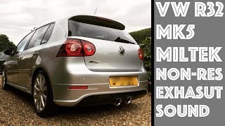 VW R32 EXHAUST SOUND - MILTEK NON-RES CAT-BACK