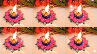 Diwali decoration ideas | How to make diya stand with cardboard | Diy diya decoration ideas #diwali