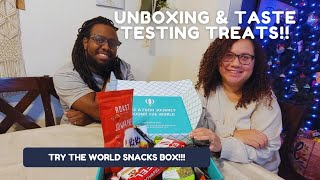 Unboxing & Tasting | TRY THE WORLD SNACKS | guest star my Husband