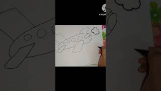 drawing and colouring aeroplane #drawing #colouring #aeroplane #youtubeshorts #viral #asmr