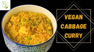 Vegan Cabbage With Potato & Green Peas Recipe/No Onion Garlic Stir Fried Cabbage/Satvik Food Recipes